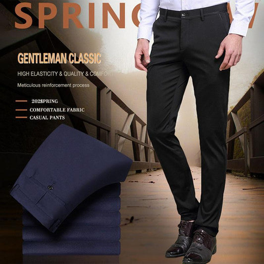 Slim High Stretch Men Casual Pants Business Casual Wear