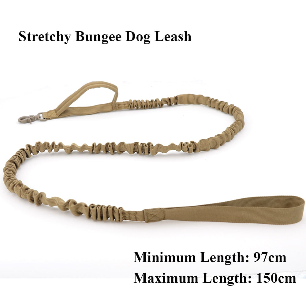 Tactical Bungee Dog Leash 2 Handle Quick Release Cat Dog Pet Leash