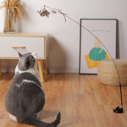 Simulation Bird interactive Cat Toy Funny Feather Bird