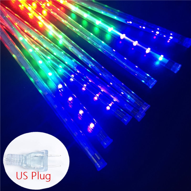 8 Tubes Meteor Shower Rain Led String Lights Street Garlands