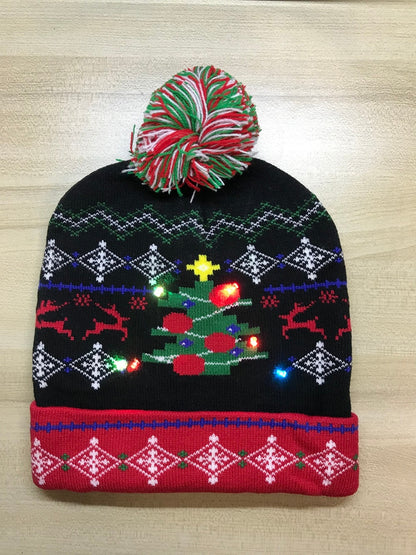 New Year LED Knitted Christmas Hat Beanie