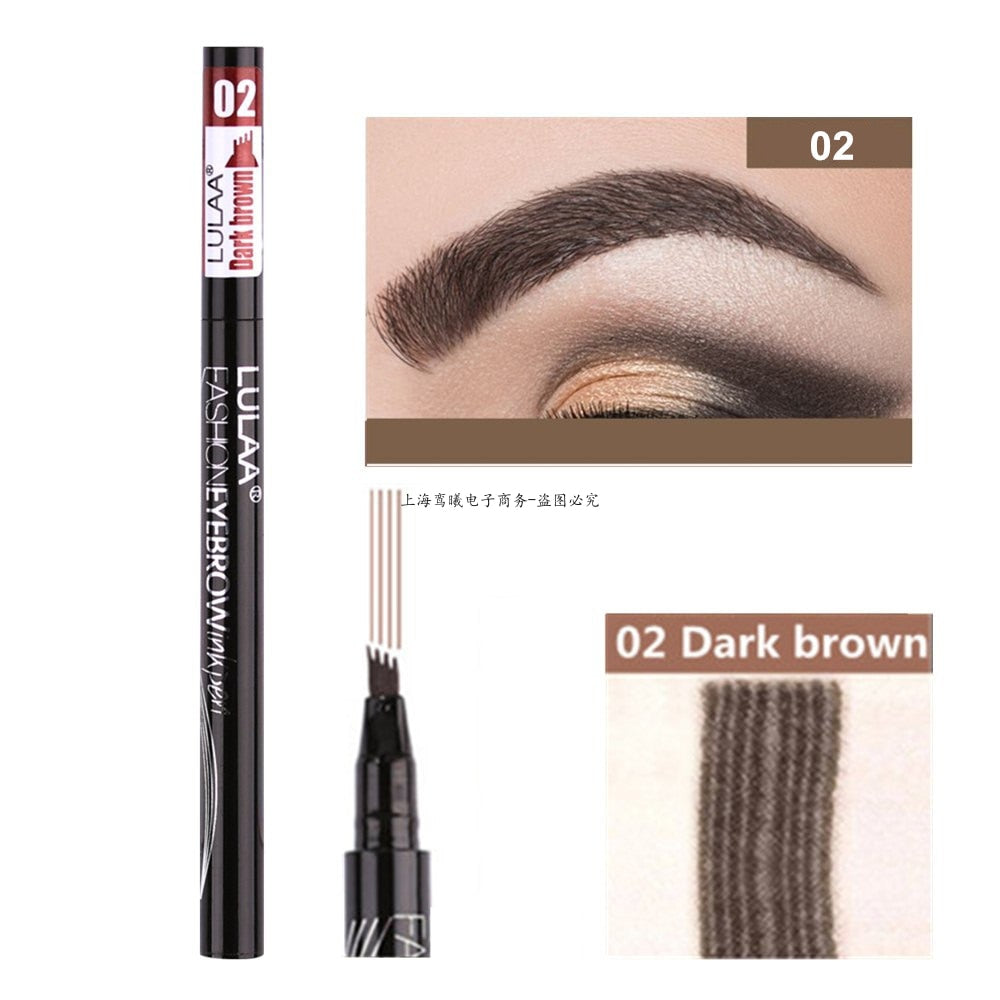 Beauty 5 Colors Eyebrow Pen Waterproof 4 Fork Tip Eyebrow Tattoo Pencil