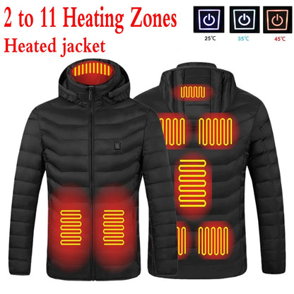 Heated Vest Jacket Washable Usb Charging Hooded