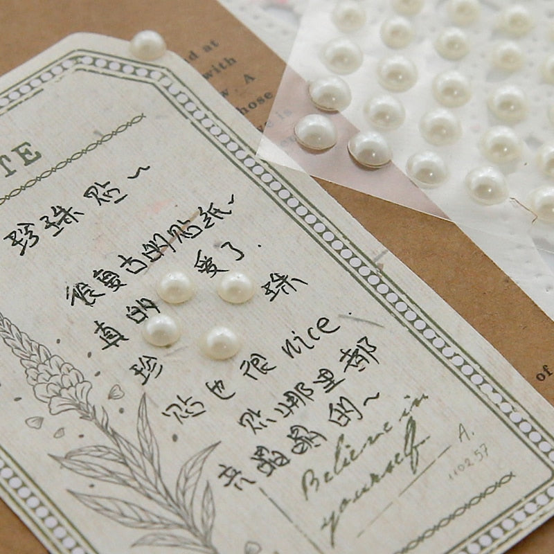 Semi circular Pearl Decoration Stickers