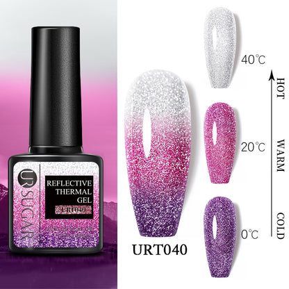 Beauty Thermal Ultra-thin Glitter 3 Colors Soak Off Nail Art Gel