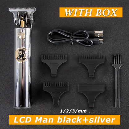 LCD Hair Clipper T9 For Men Professional Hair Cutting Machine Beard