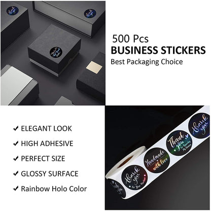 Stickers Holographic Silver Adhesive Labels for Bags Boxes