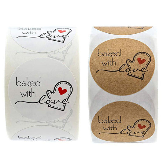Kraft Paper Baked With Love Stickers Scrapbooking