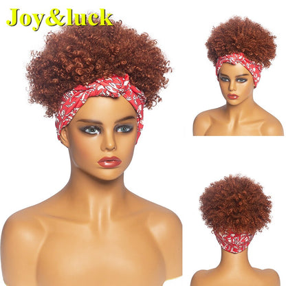 Beauty Synthetic  Headband Wig African Women Turban Wig