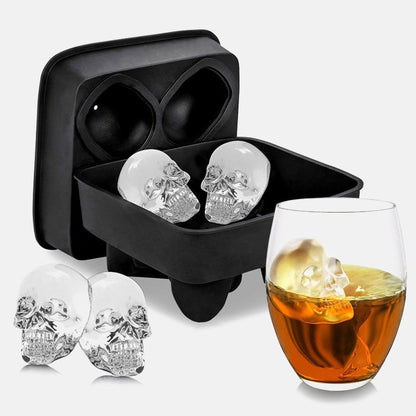 3D Skull Silicone Mold Ice Cube Maker Chocolate Mould Tray
