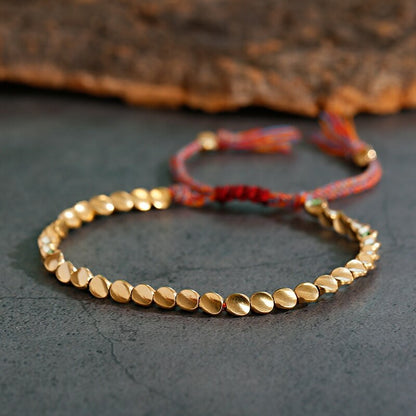 New Boho Ethnic Irregular Gold Beads Bracelet Men Tribe