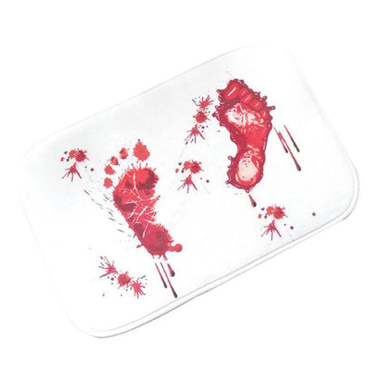 Soft Halloween Style Rug Decoration Blood Footprints Non-slip Mat Bathroom