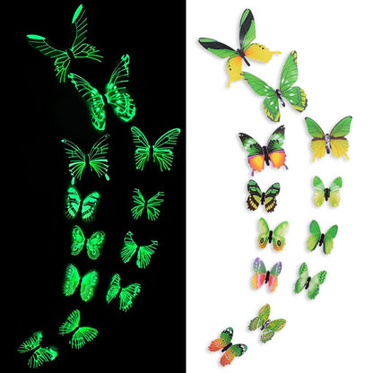 Luminous Butterfly 3D Wall Sticker Colorful Glowing Stickers