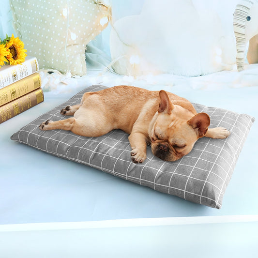 Winter Dog Bed Warm Dog House Soft Pet Sleeping Mattress Plaid Mat