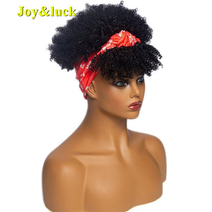 Beauty Synthetic  Headband Wig African Women Turban Wig