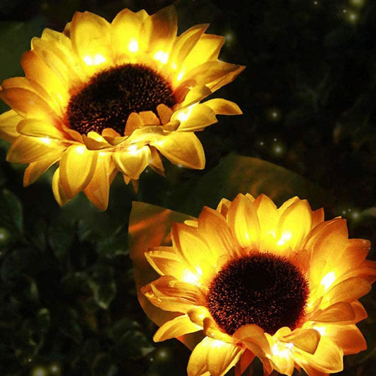 LED Solar Sunflower Lights Ground Lamp