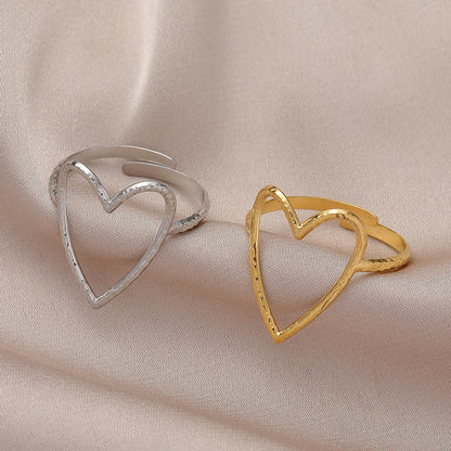 Big Heart Rings Trend Adjustable Opening Rings