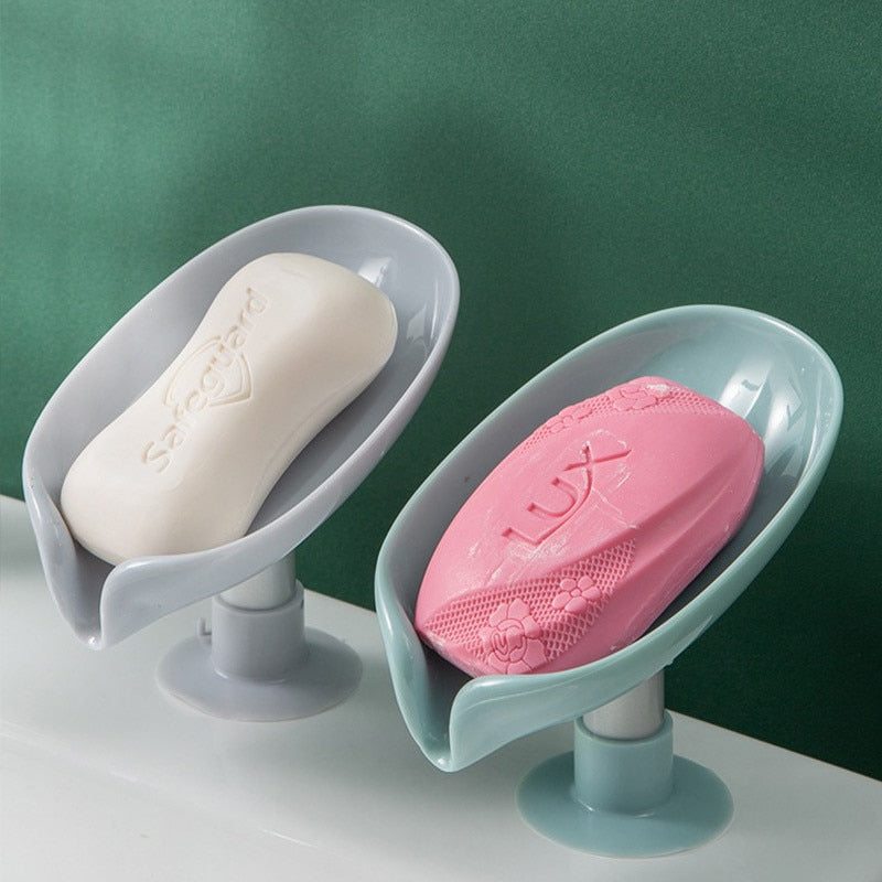 Leaf Shaped Soap Dish Holder Suction Cup Soap Dish