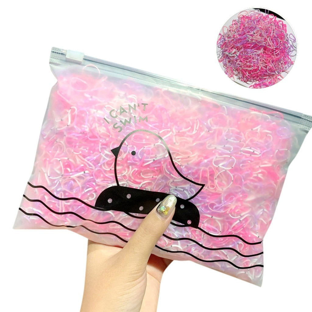 1000Pieces Pack Colorful Small Disposable Hair Bands