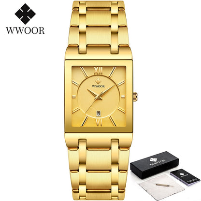 Gold Watch Men Square Mens Watches