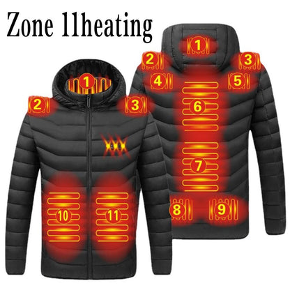 Heated Vest Jacket Washable Usb Charging Hooded