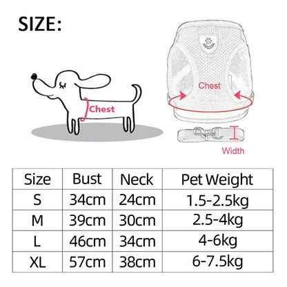 Vest Walking Lead Leash Cat Dog Adjustable Harness Puppy Dogs Collar