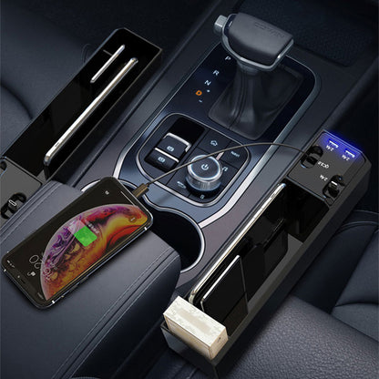 Car Organizer with Charger Cable Car Seat Gap Storage Box