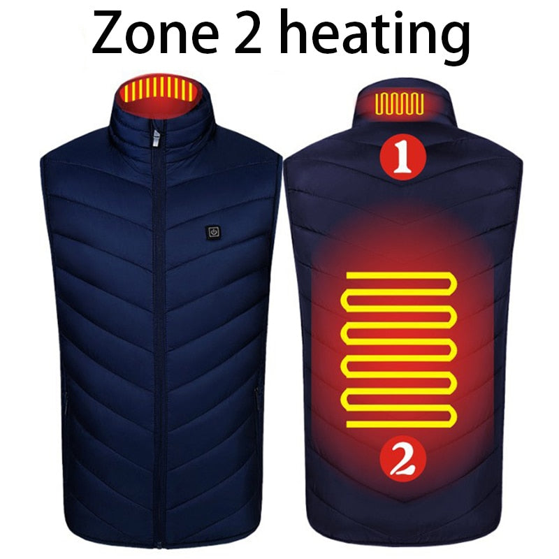 New USB Electric Heated Vest Winter Smart Heating Jackets