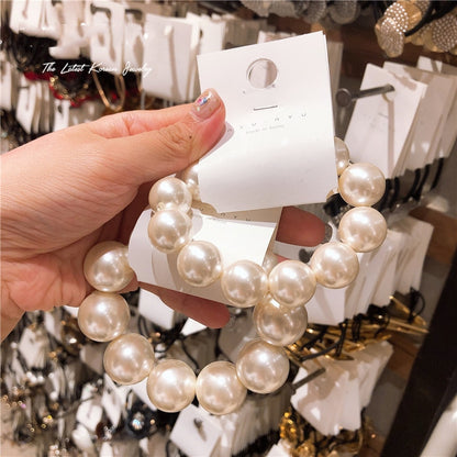 Woman Big Pearl Hair Ties Fashion Korean Style
