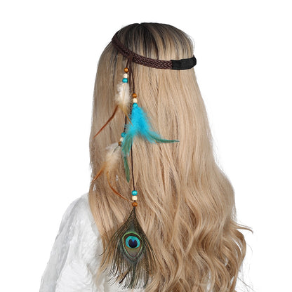 Boho Feather Headband for Woman Festival Hair Accessories