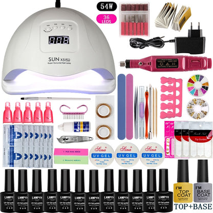 Beauty Nail Set UV LED Lamp Dryer Manicure Tools Set