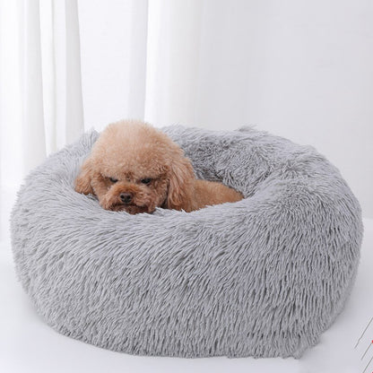 Round Long Plush Super Soft Pet Mat Comfortable Kennel