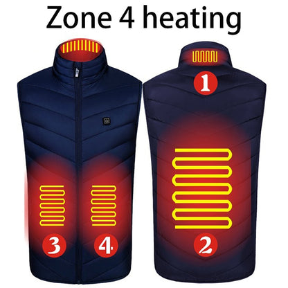 New USB Electric Heated Vest Winter Smart Heating Jackets