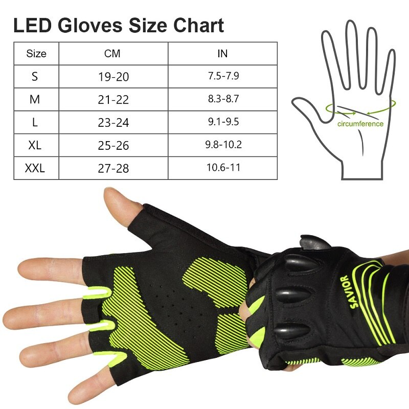 Cycling Gloves Luminous Breathable Half Short Finger