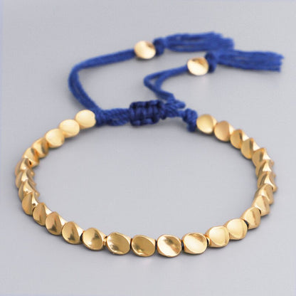 New Boho Ethnic Irregular Gold Beads Bracelet Men Tribe
