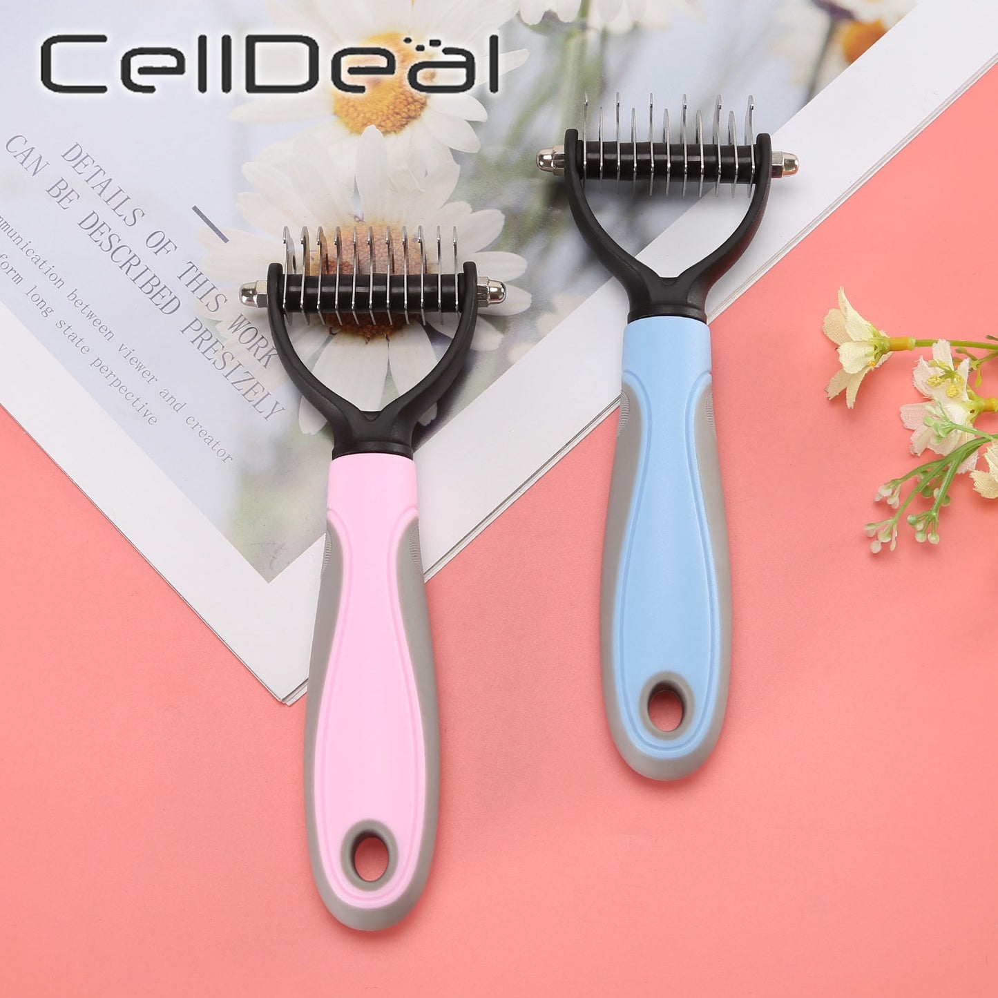 Hair Removal Comb for Dogs Cat Detangler Fur Trimming