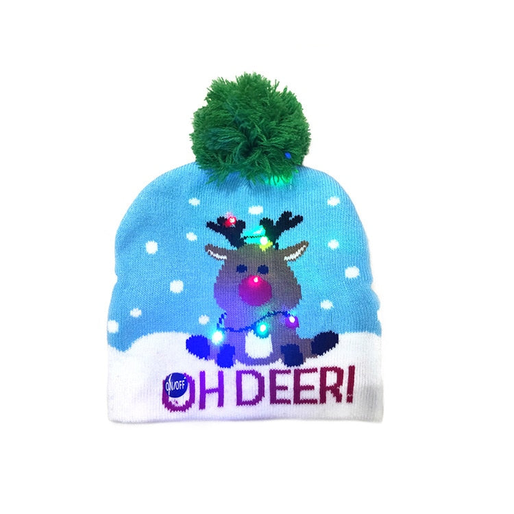 New Year LED Knitted Christmas Hat Beanie