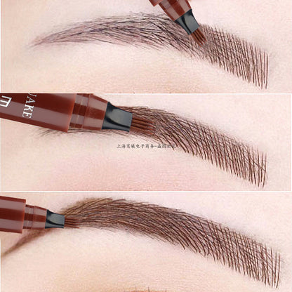 Beauty 5 Colors Eyebrow Pen Waterproof 4 Fork Tip Eyebrow Tattoo Pencil