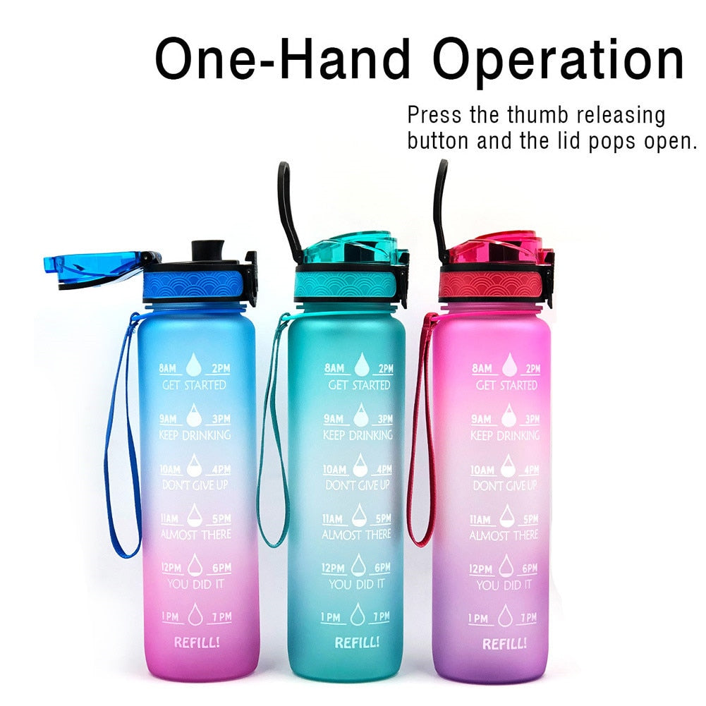 Water Bottle Direct Drinking Straw and Time Marker