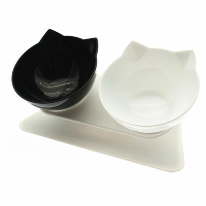 Non-Slip Double Cat Bowl Dog Bowl With Stand Pet Feeding Cat