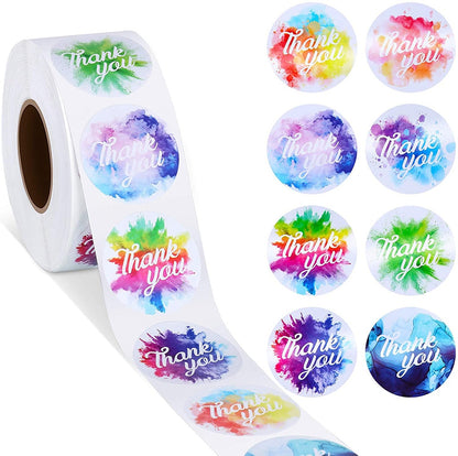 Colorful round quote thank you sticker seal label paper roll