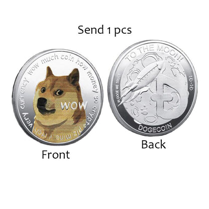 Funny Dogecoin Gold Silver Doge Commemorative Coins