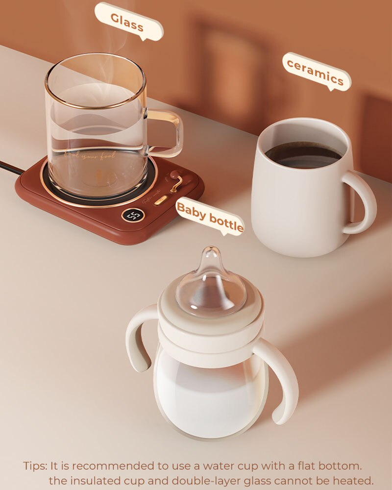 Retro Coffee Cup Warmer with Timer Coffee Mug