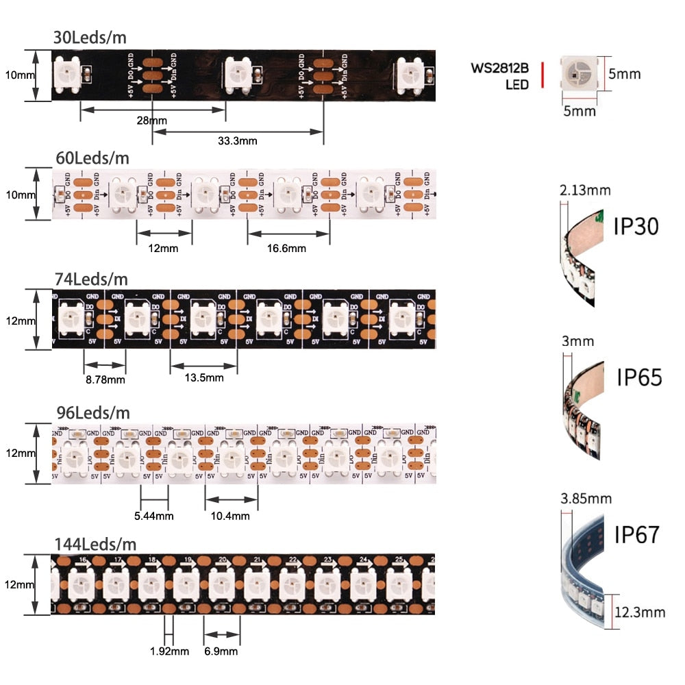 Individually Addressable 5050 RGB Led Strip