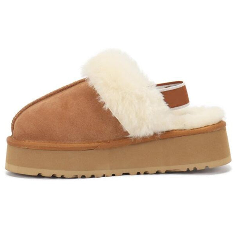 Winter Plush Cotton Slippers Women Flats Shoes