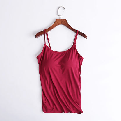 Women's Camisole Tops with Built in Bra Neck Vest