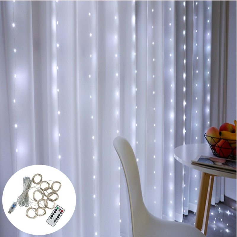 Christmas Garland LED Fairy Lights Curtain String Lights