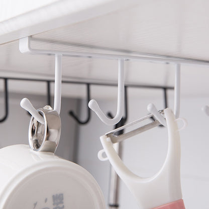 Iron 6 Hooks Storage Shelf Wardrobe Cabinet