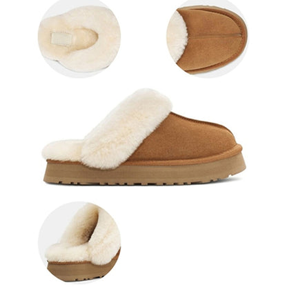 Winter Plush Cotton Slippers Women Flats Shoes