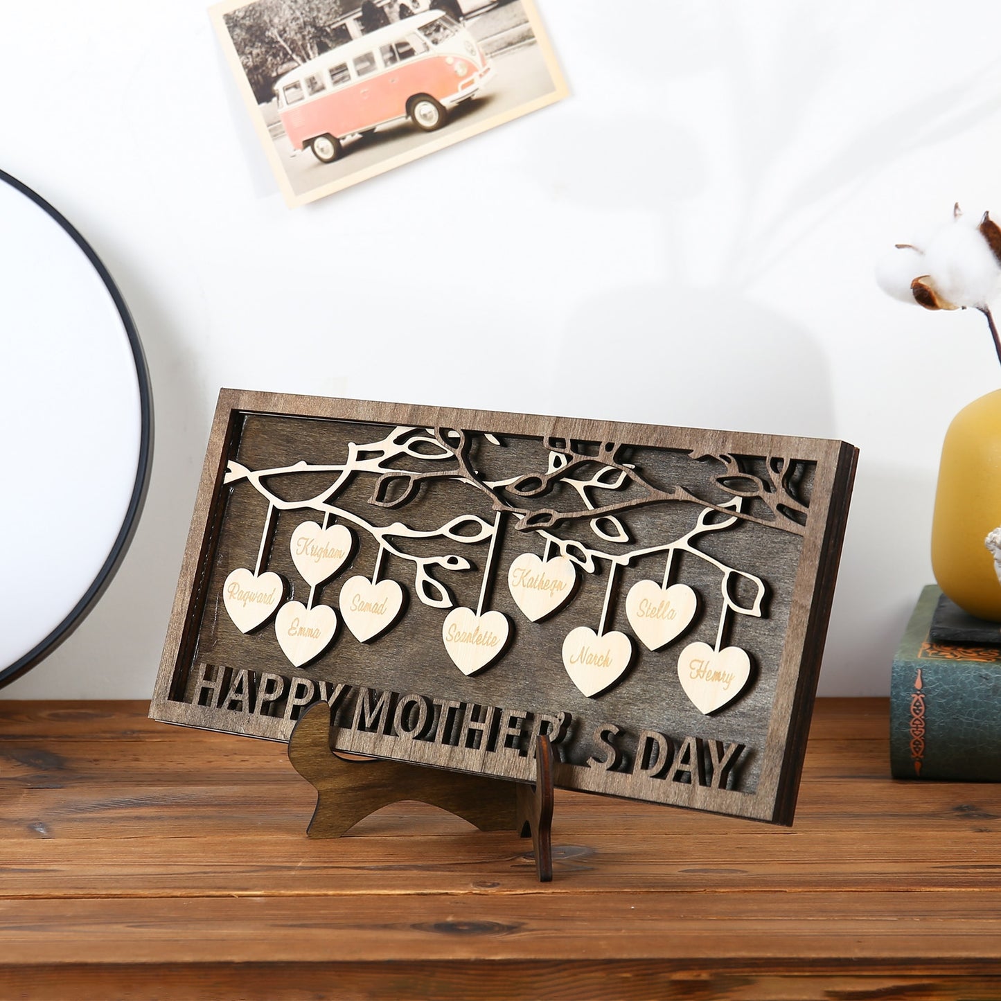 Personalized Family Names Frame Wood Gift